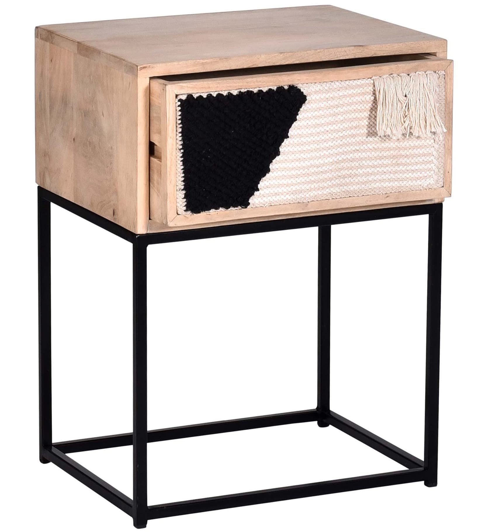Progressive Furniture Layover Nightstand/End Table, Tan/Black
